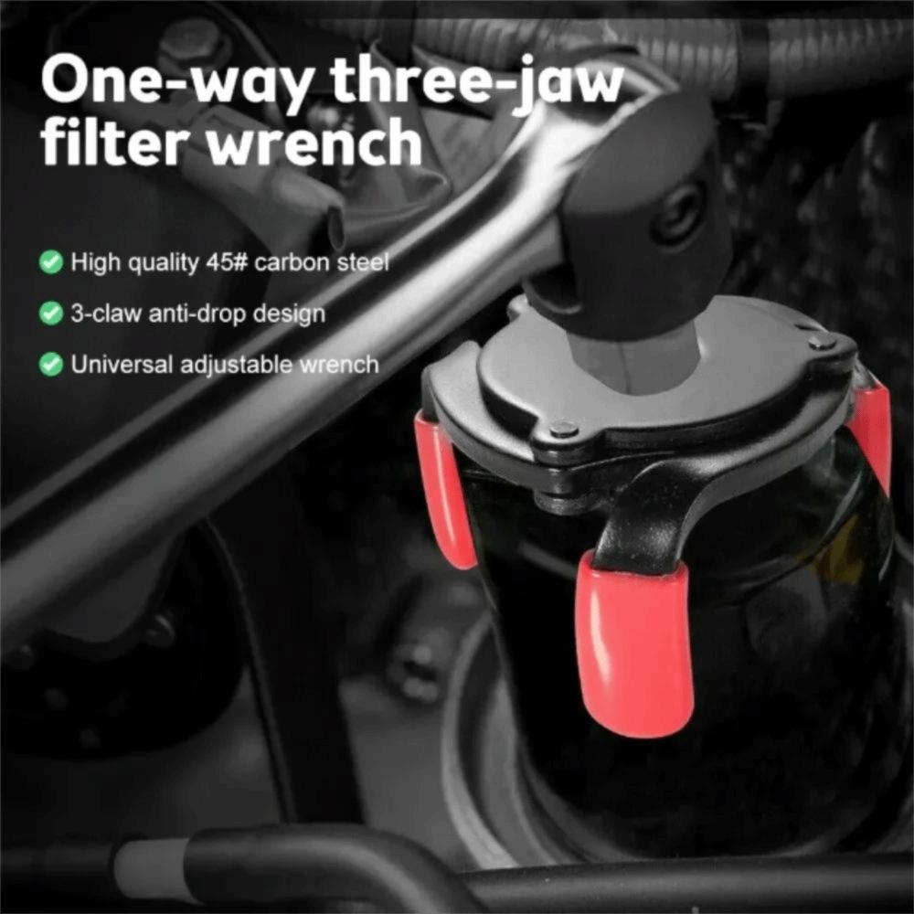 High Strength Steel Oil Filter Removal Tool Universal Design 60-100mm Range 3 Jaw Tool Adjustable Jaw Special Interface