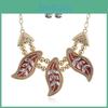 Leaf Vintage Necklace Set With Rhinestone Decor And Geometric Style For Women
