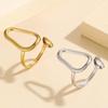 18K Gold-Plated Geometric Hollow Gourd Stainless Steel Ring for Women