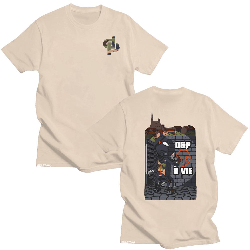 D  PàVie Boxtshirt Rapper JuL Tees Mens Summer Street Pure Cotton Tshirt Oneck Harajuku Shirt Loose Clothes Y2k