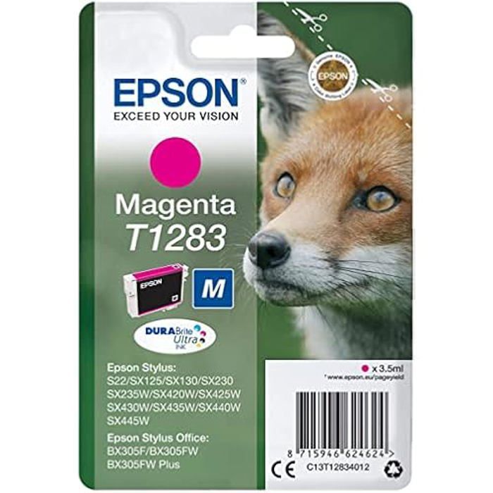 EPSON T1283 Magenta Ink Cartridge - S22/SX125/420W/425W/Office BX305F/Zorro