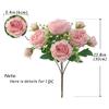 30cm Gül Pembe İpek Buket Şakayık Yapay Çiçek 5 Büyük Kafa 4 Küçük Tomurcuk Gelin Düğün Ev Dekorasyon Yapay Çiçek
