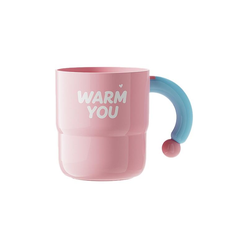 Couple's Toothbrush Cup with Handle 2026 New Design Dental Care Washing Cup Toothbrush Holder Creative round Shape PP Material
