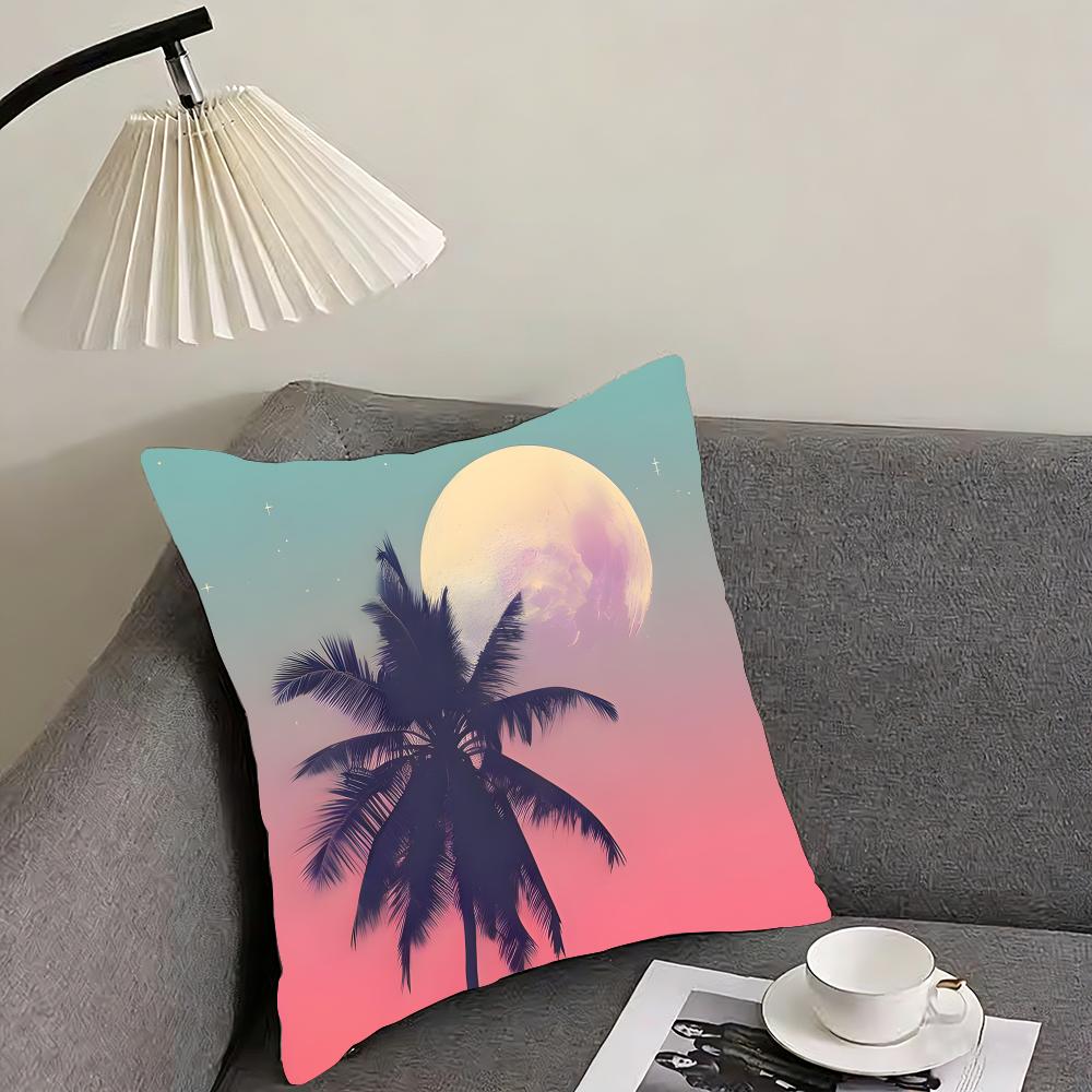 Tropical Scenery Ins Cushion Cover Pillowcase Ultra Soft Skin Friendly Fabric Cloud Like Comfort & Concealed Zipper
