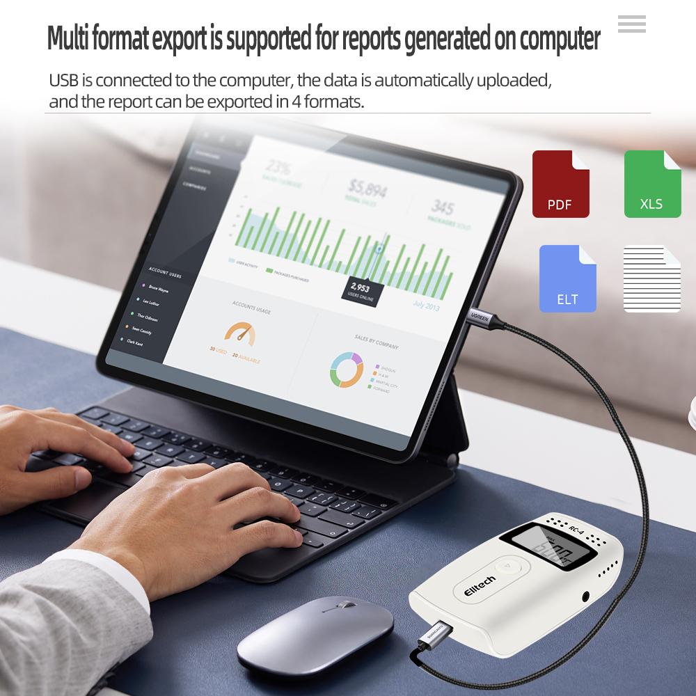RC-4 Mini Temperature Data logger USB Datalogger Temperature Data Recorder External Sensor 16000 Point Recorder for Cold Chain
