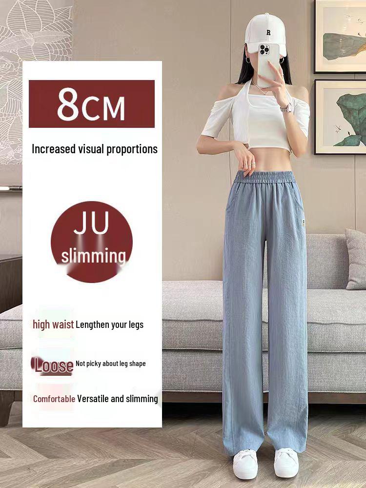 Women's Summer Ice Silk Tencel Pants: 2025 New Casual Style, Wide and Narrow Leg Options
