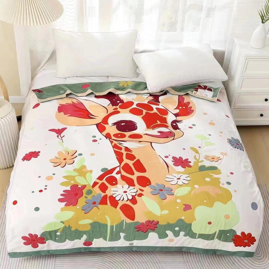 Многослойное марлевое полотенце одеяло полотенце одеяло односпальное двухспальное — фото 6