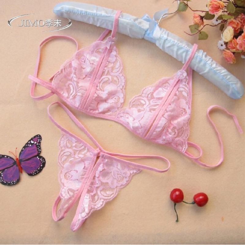 Sexy underwear small three points, sexy three points, female transparent lace bra underwear temptation split set