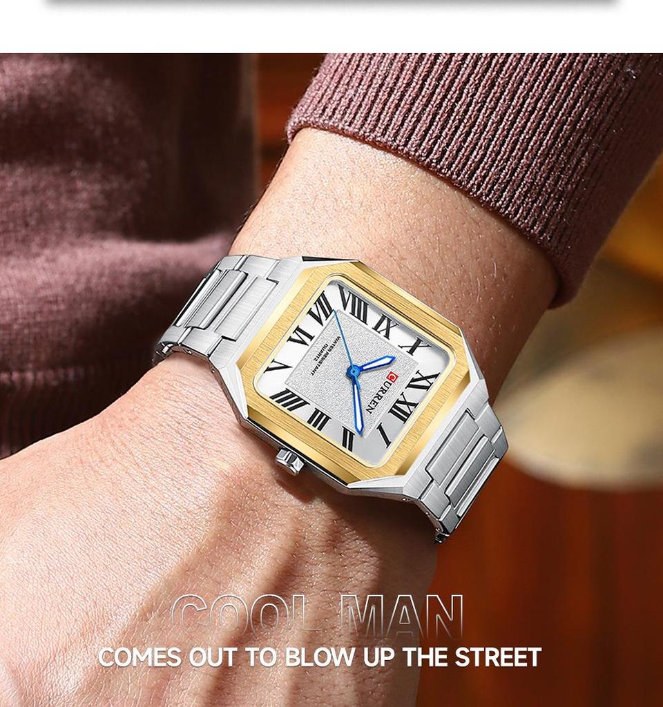 CURREN 8482 Men's Waterproof Quartz Wristwatch with Steel Band – Casual Design