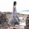 2026 Spring/Summer Irregular Double-Layer Spray-Dyed Maxi Dress - Women's Flowing Fairy-Like Camisole