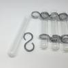 Dulton Link Tube Base, Silber, Reagenzglas Glasvase für Blumen, Höhe 150mm, Breite 65-310mm, Tiefe 35mm, CH03-V76SV