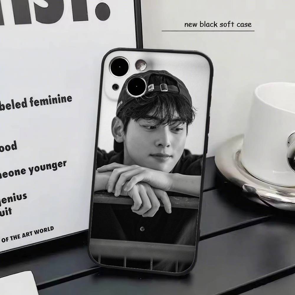 Korean Actor Cha E-Eun Woo Phone Case Silicone Soft For IPhone 17 Air 16 15 14 13 12 11 Plus Pro Max Plus