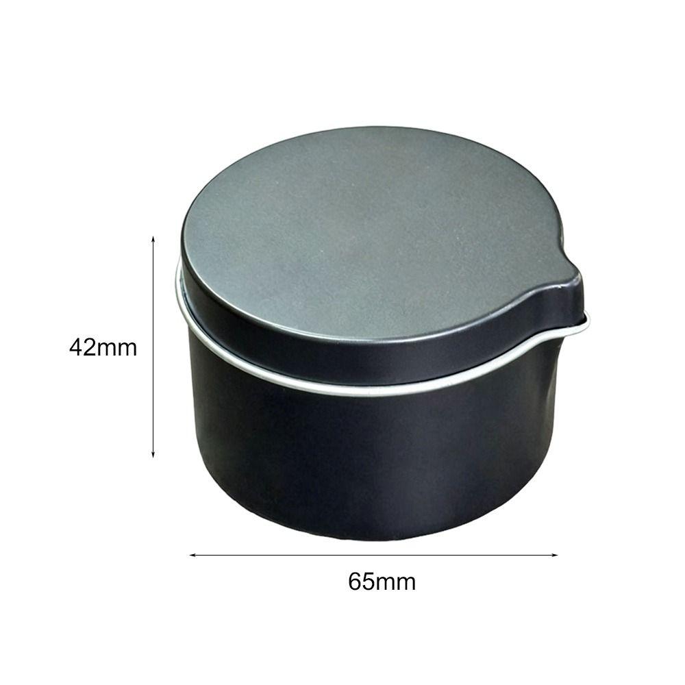 With Spout Round Candle Container Black Silver Color Empty Storage Can Metal Tin Aromatherapy