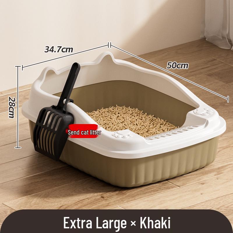 Bandeja de arena para gatos elevada grande anti-salpicaduras