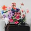 3-headed Lilies Artifiical Flower Branch 86cm Height with Green Leaves Simulation Flower Flexible Stems Lily Fake Flower