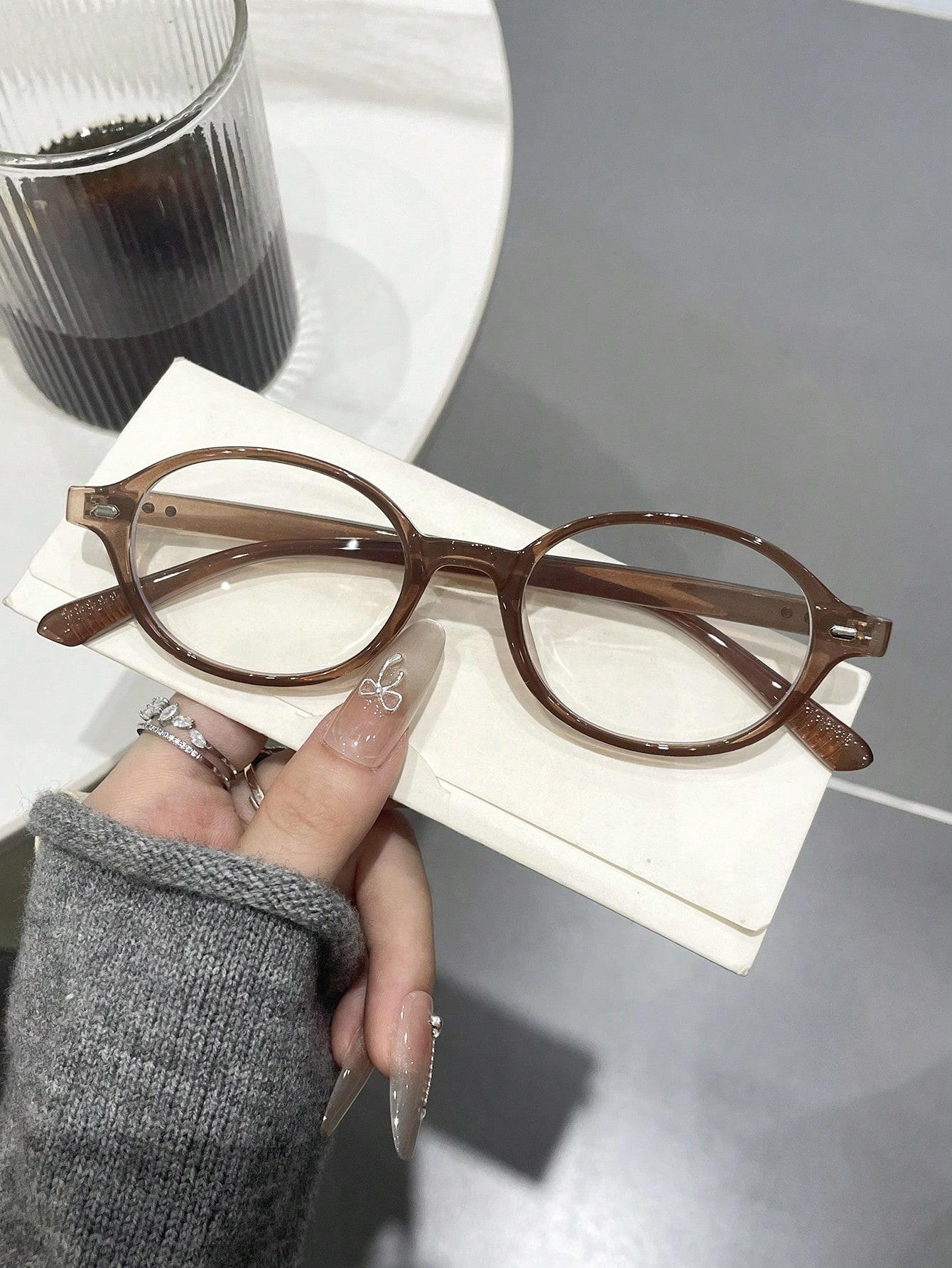 

1PC Classic Fashion Oval Plastic Frame Women Clear Glasses For Daily Life Take Photo Men Eyeglasses Clothing Accessories.