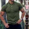 Polos para Hombre Manga Corta Camisas de Entrenamiento Informales Slim Fit Cuello Alto con Botones Camisas de Golf Básicas Transpirables para Hombres Camisetas con Cuello de Verano
