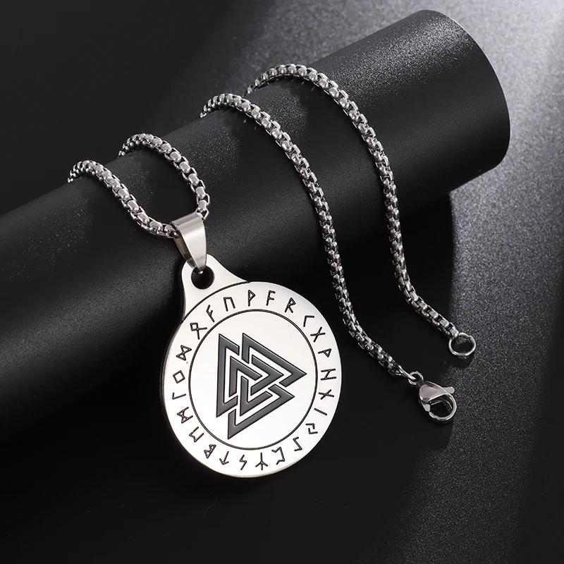 European and American Popular Titanium Steel Solomon Magic Amulet Pendant Fashion Stainless Steel Seven Angel Guardian Necklace
