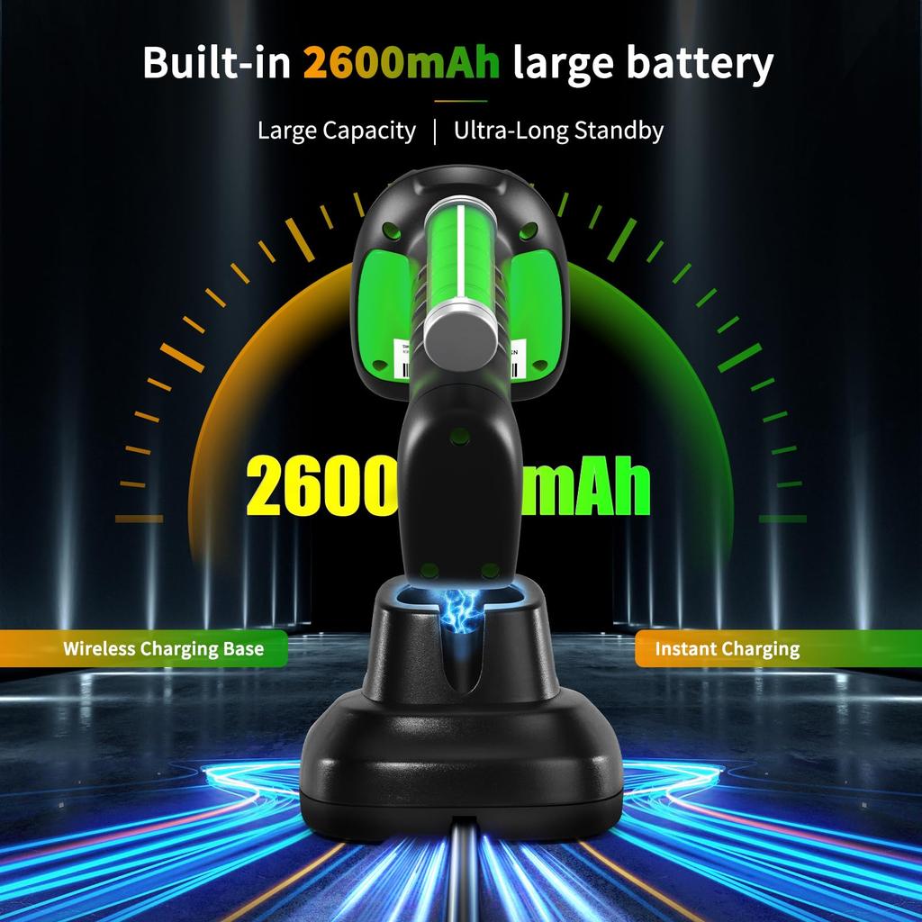 NETUM QR Code Rugged Wireless Bluetooth Barcode Reader with Honeywell Area Imaging Scan Drop Compatible with and iOS Scanner, 2D/1D Engine, 2600mAh,