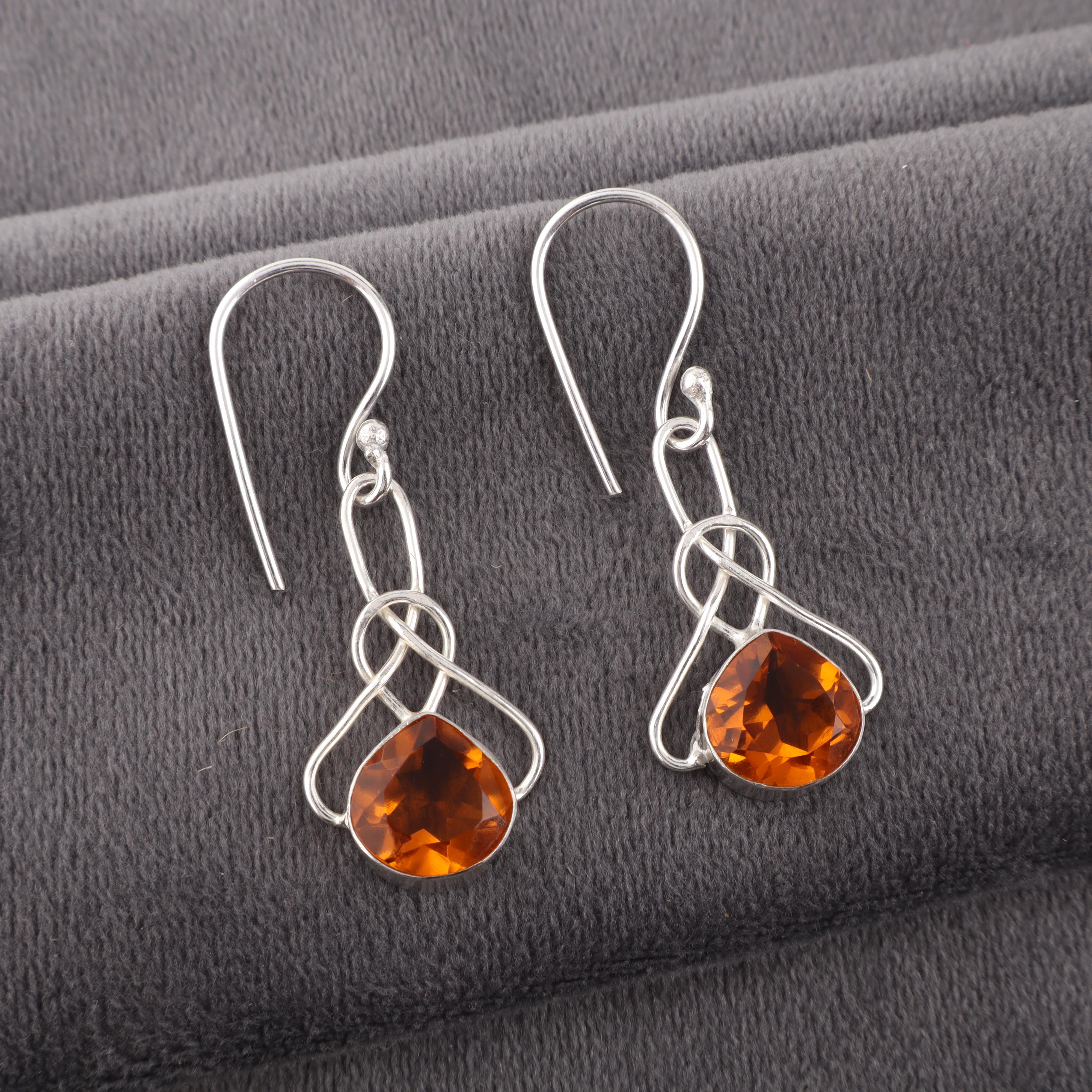 

Серьги с цитрином, Серьги из стерлингового серебра 925 пробы, Ювелирные изделия с драгоценными камнями, Балансирующие украшения ручной работы, Прекрасные серьги для женщин 1.50 Inches оранжевый