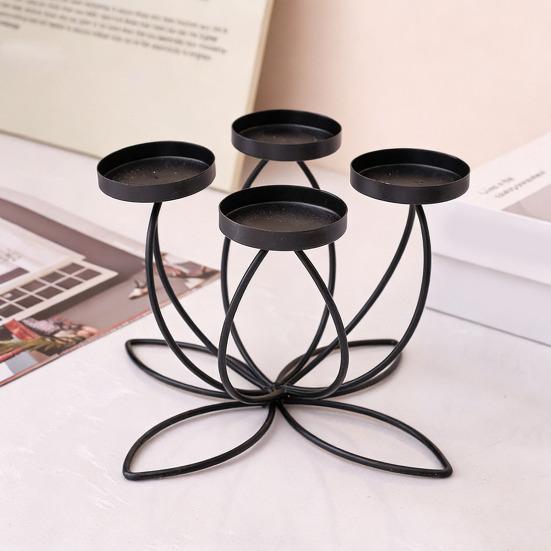 1/3/4/5-Candle Iron Candle Holder Decorative Tabletop Candlestick Holder Stand for Wedding Event Mantel Kitchen Dining Table Decor