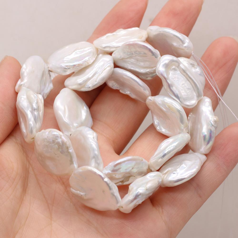 

1String, 16×17mm White Natural Freshwater Pearls, Handmade Irregular Round Pearl Beads for Jewelry Making DIY Necklace Bracelet Accessories 36cm 1String/16×17mm-36cm білий