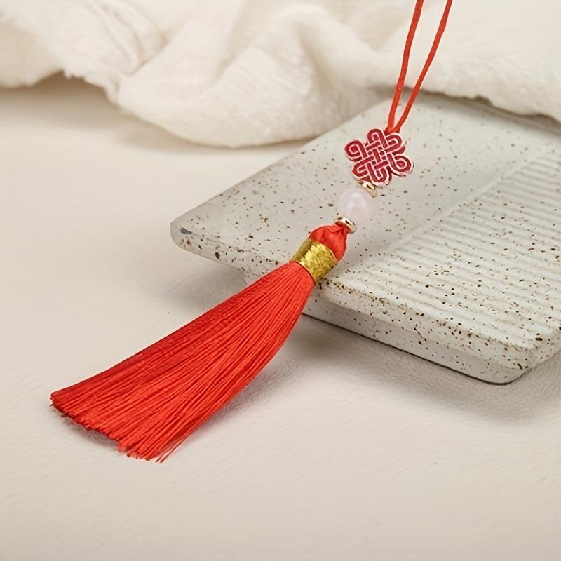 50pcs Colorful Chinese Knot Tassel Beads Fiber DIY Handmade Decorations for Wedding Bookmarks Hair Accessories Hanging Ornaments