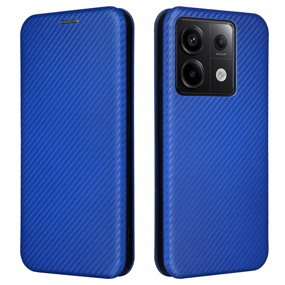 For Xiaomi Redmi Note 13 Pro 5G/Poco X6 5G Leather Case with Card Slots Carbon Fiber Texture