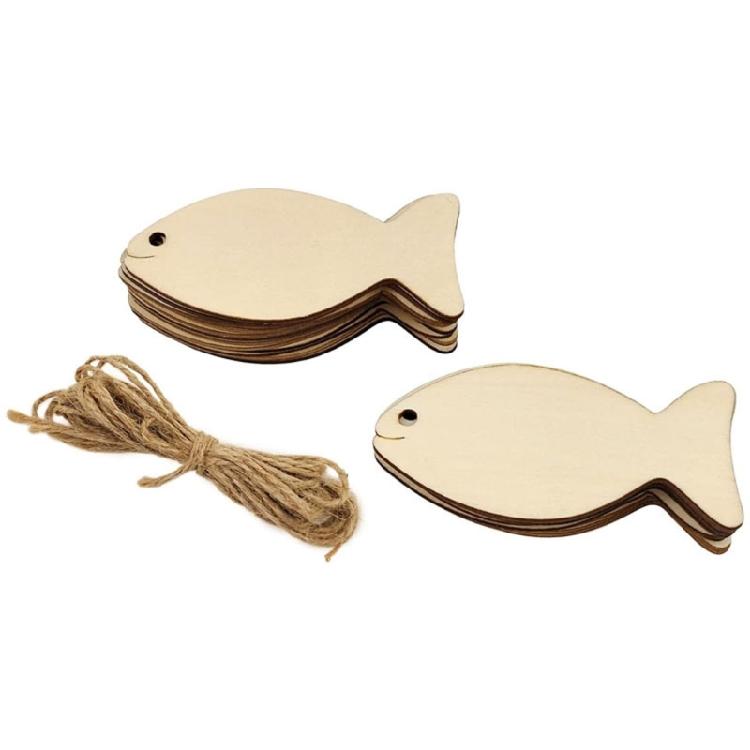 30 Unpainted Wooden Fish Templates DIY Artistic Projects Home Party Natural Design