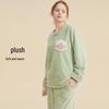 Women's Warm Coral Fleece Long Sleeve Pajama Set