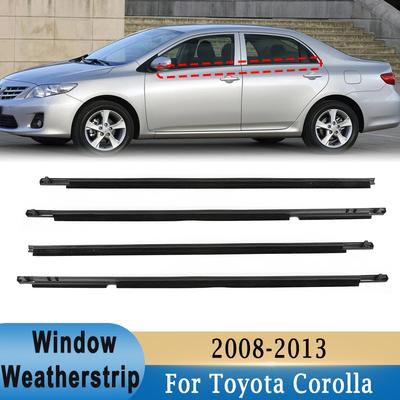 Pro Toyota Corolla 2008-2013 Těsnění oken 4ks Přední zadní gumové lišty Těsnící pásky 7573012300 7571002210