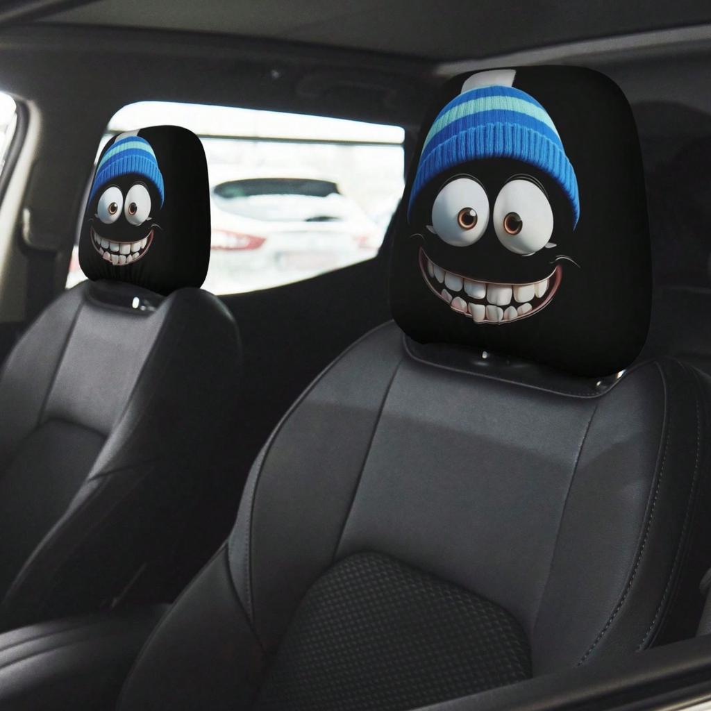 2pcs Car Headrest Covers - Fits All Models, No Filling Design
