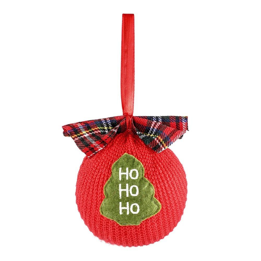 2PCS Plush Christmas Knitted Ball Exquisite Xmas Hanging Pendant Christmas Tree Hangers  Festival