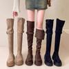 Two Wear Folded Thick-soled Boots for Children In the Autumn and Winter of 2025, New Thick-heeled Knee Knight Boots, Spring and Autumn Trend
