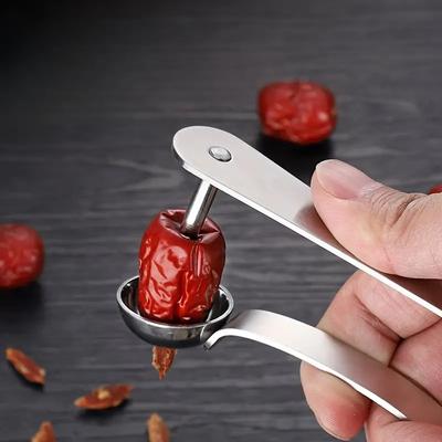 1 יחידה מסיר חריצי תמרים לשימוש חוזר מסיר חריצי דובדבן מסיר חריצי פירות כלי מטבח