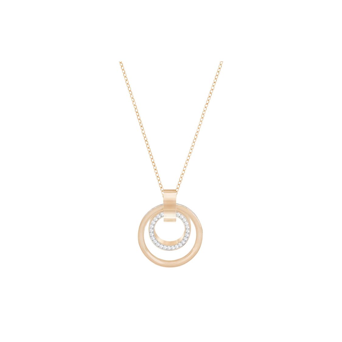 Swarovski Hollow Fashion Hollowed Round Imitation Crystal Necklace Women necklace 5349418 Box (Random Color),F,Rose Gold