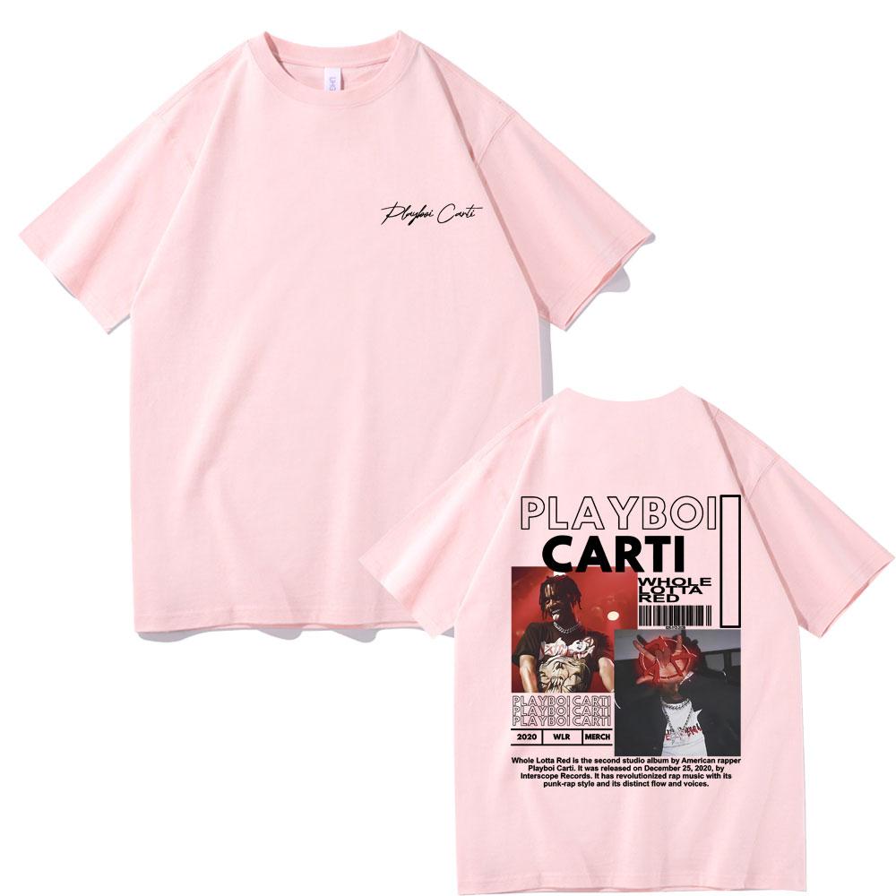 Rapper Playboi Carti Whole Lotta Red 2020 Album Graphic Tshirt Men Hip Hop Vintage T-shirt Short Sleeve Street Oversized T Shirt