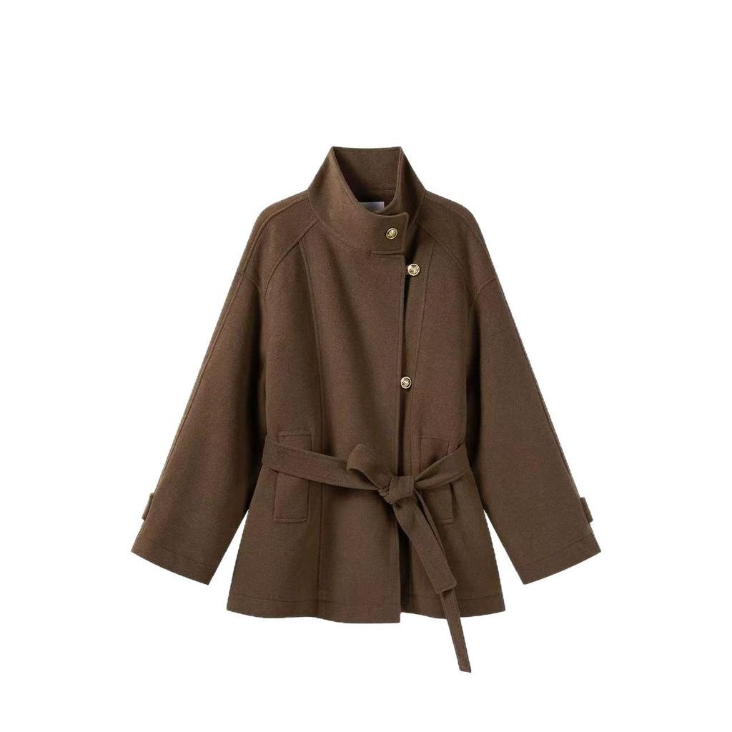 Women's Elegant Woolen Coat - Korean Style, High-End Design for Autumn/Winter 2026