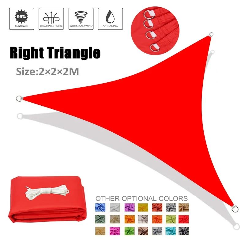

Red Waterproof Sunshade Sail Anti-UV Polyester Fabric Outdoor Patio Sun Shelter Beach Camping Awning Garden Canopy Shading Cloth 1pcs
