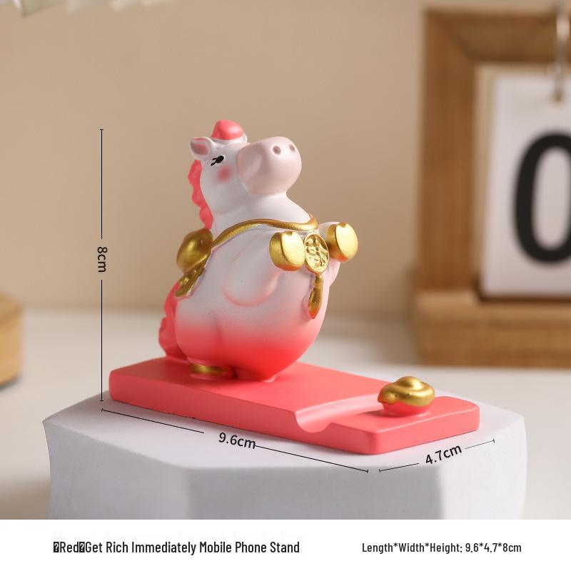 

2026 Year of the Horse Zodiac Phone Holder and Annual Party Favor Ornament красный