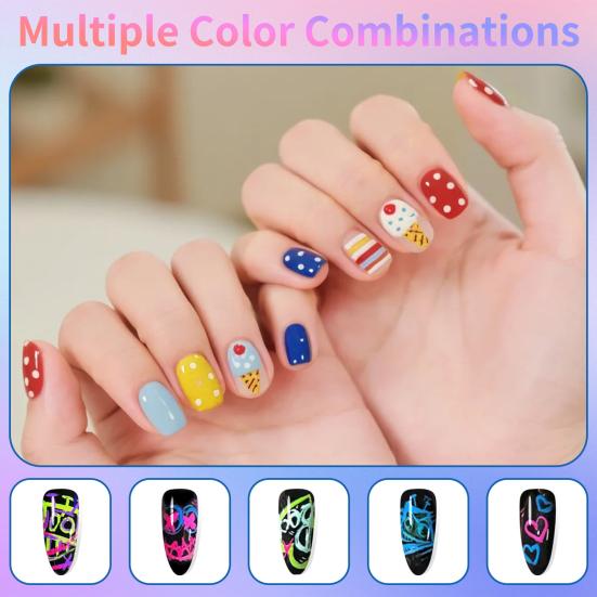 12/24 Colors Nail Art Pen Set Quick Dry Graffiti Nail Art Markers Fine Tip Waterproof Polish Pens Drawing Painting Liner Brush