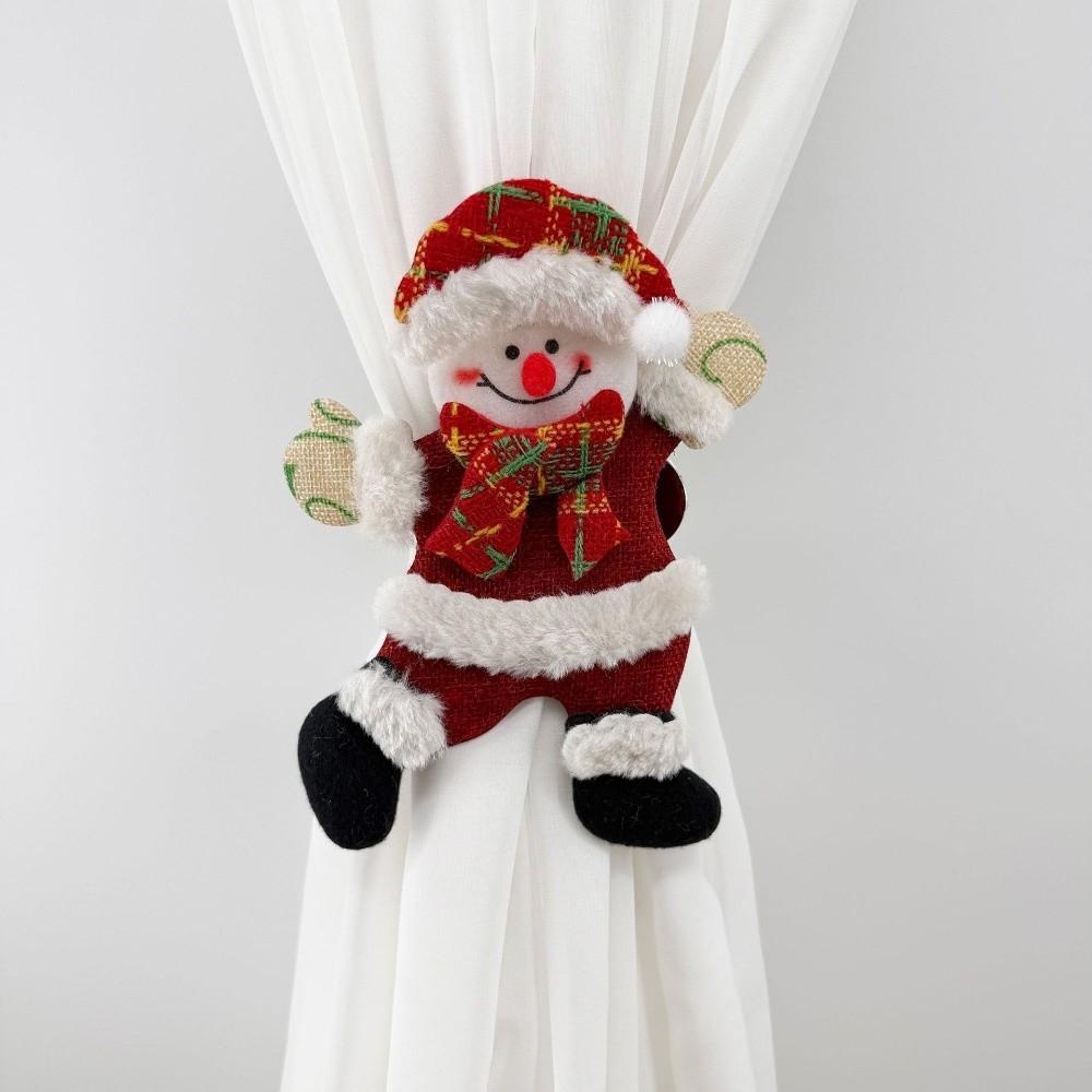 2pcs/set Felt Snowman Curtain Holder Cartoon Doll Window Curtain Fastener  Living Room