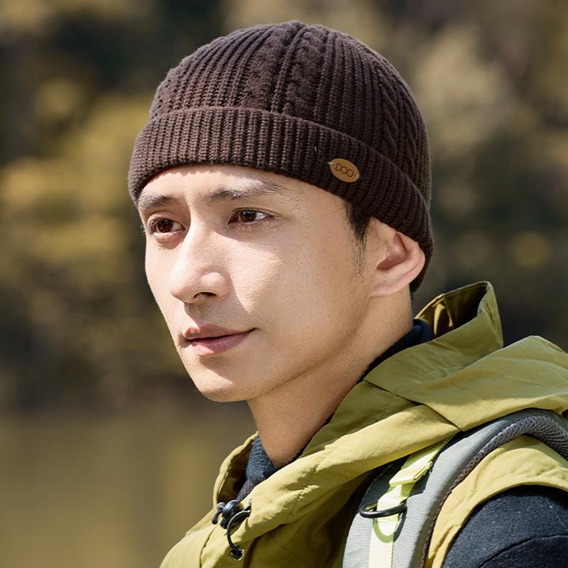 Men Vintage Cable Knit Beanie Warm Outdoor Skull Cap