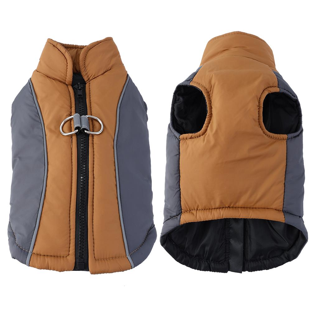 

Waterproof Pet Vest Coat For Winter Warm Dog Jacket For Small Meidum Dogs Reflective Puppy Outfits With D-ring Chihuahua Apparel XS кофейный