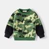 Spring New Boys' Fake Two-piece Sweater Splicing Fashion Printing Sweater Medium and Small Children's Pullover Long-sleeved Sweater