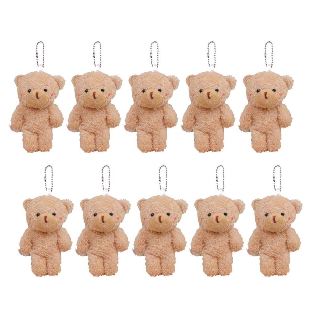 

10Pcs Cartoon Animal Little Bear Plush Toy Keyring Cute White Bear Plush Keychain Stuffed Soft Bear Plush Dolls