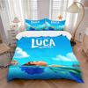 Juego de colcha de 3 piezas Disney Luca Suave y Cómodo Decoración de Dormitorio, Habitación de Invitados y Dormitorio Juego de Cama Q019
