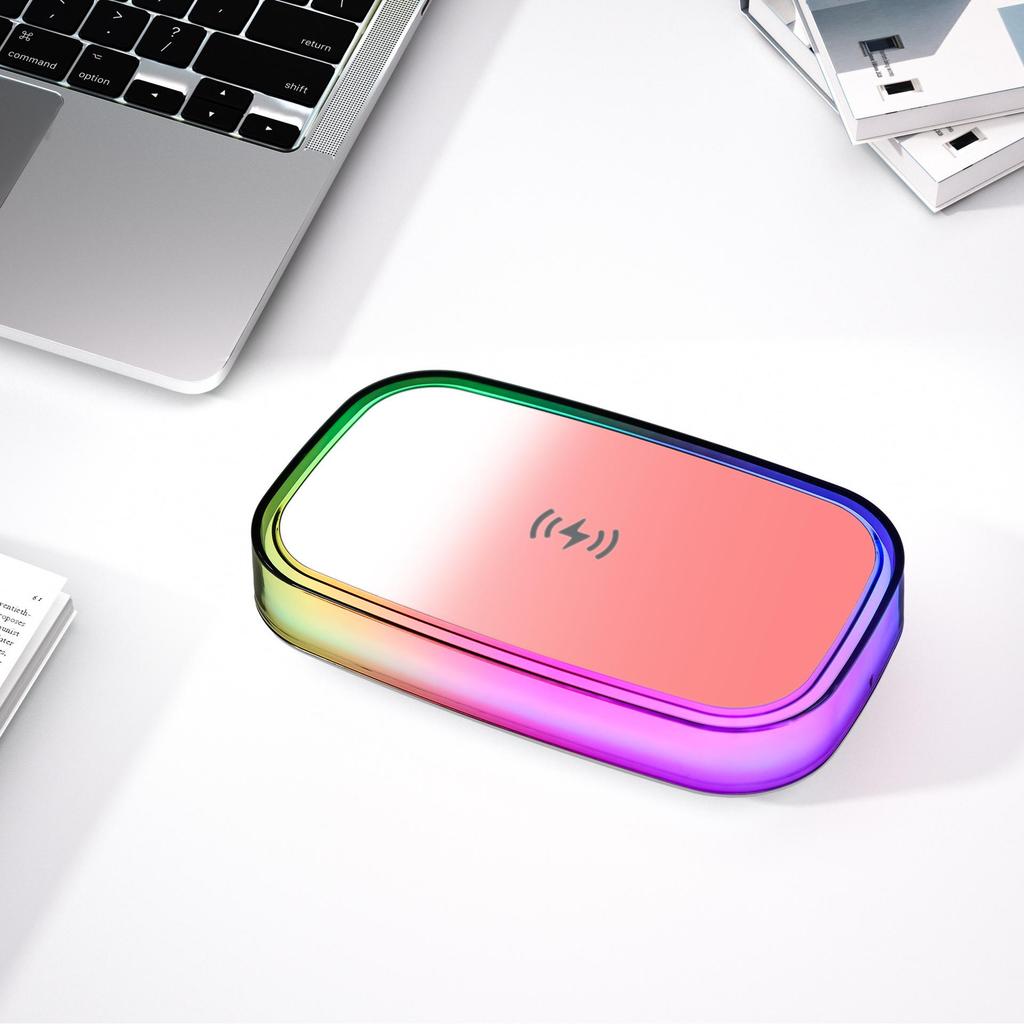 15W Universal Wireless Charger Stand with Desktop Night Light.