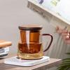 Banwushenghuo Glass Tea Infuser Cup, Office Water Bottle, Green Tea Cup for Men with Filter