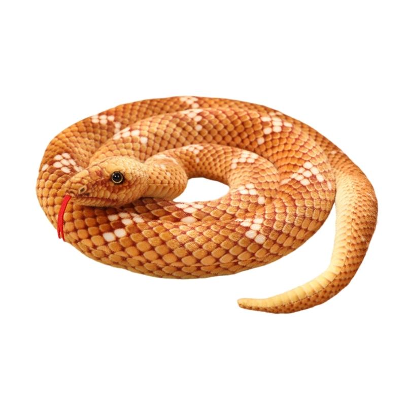 

Oversized Snake Pranks Toy Stuffed Animals Toy for Adult Halloween Stuffed Snake Figure Toy Pranks for Kids жёлтый